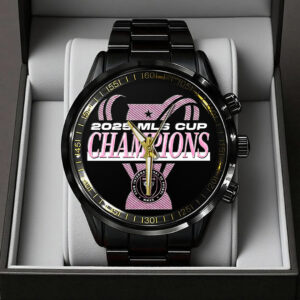 Inter Miami CF Champions MLS 2025 Black Stainless Steel Watch - TANTN19194
