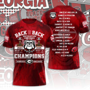 Georgia Bulldogs Football 2025 SEC Football Champions 3D Apparel – TANTN19243