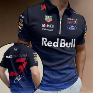 Red Bull Racing x Max Verstappen Zip Polo Shirt - TANTN19842
