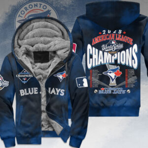 Toronto Blue Jays 2025 American League Champions 3D Fleece Zip Hoodie - HOATT14941