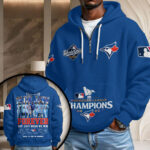 Toronto Blue Jays 2025 American League Champions 3D Unisex Waffle Hoodie – HOATT14996
