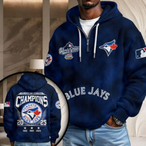 Toronto Blue Jays 2025 American League Champions 3D Unisex Waffle Hoodie - MAITM13966