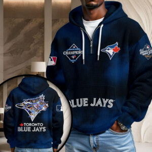 Toronto Blue Jays 2025 American League Champions 3D Unisex Waffle Hoodie - HOATT14929