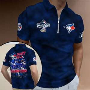 Toronto Blue Jays 2025 American League Champions Zip Polo Shirt - MAITM13942