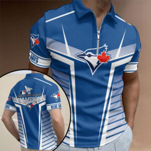 Toronto Blue Jays Zip Polo Shirt - TMTHU2407