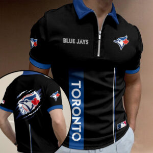 Toronto Blue Jays Zip Polo Shirt - TMTHU2438