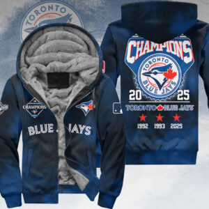 Toronto Blue Jays 2025 American League Champions 3D Fleece Zip Hoodie - HOATT15081