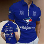 Toronto Blue Jays WinCraft 2025 American League Champions Zip Polo Shirt - TANTN19025