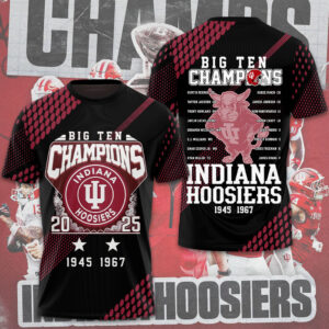 Indiana Hoosiers Football 2025 Big Ten Champions 3D Apparel - TMTHU2526