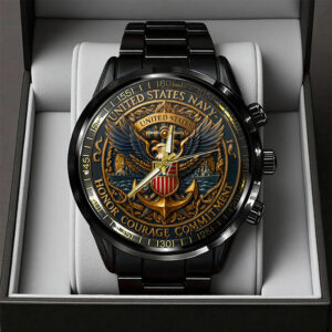 US Navy Black Stainless Steel Watch – TANTN19042
