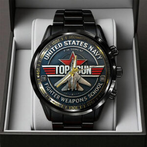 US Navy x Top Gun Black Stainless Steel Watch – TANTN19398