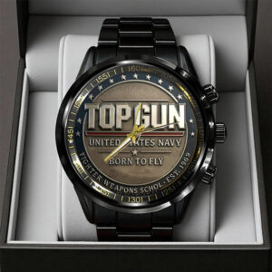 US Navy x Top Gun Black Stainless Steel Watch – TANTN19400