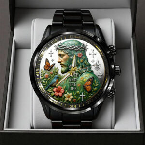 Way, Truth, and Life Black Stainless Steel Watch - TANTN19359