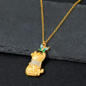 Winnie-the-Pooh Rhinestone Pendant Necklace - MAITMDROP156