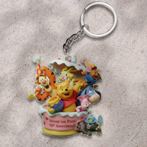 Winnie-the-Pooh 100th Anniversary Custom Shape 2-sided Keychain - TMTHU2946