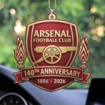 Arsenal FC 140th Anniversary Custom shape 2-sided Acrylic Car Ornament – HOATT15710