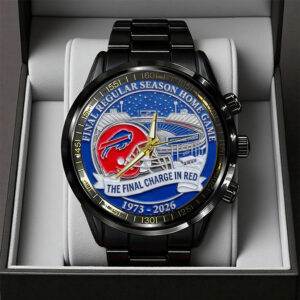 Buffalo Bills Black Stainless Steel Watch - TANTN19976