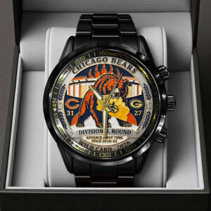 Chicago Bears Wild Card 2026 Black Stainless Steel Watch - TANTN20503