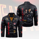 Elvis Presley 2D Leather Yellow Fleece Jacket – HOATT15621