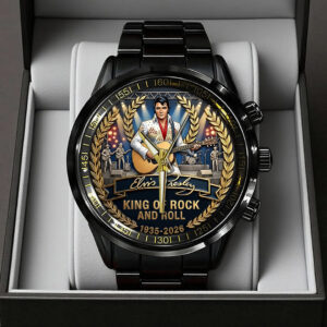 Elvis Presley Black Stainless Steel Watch - TANTN20586