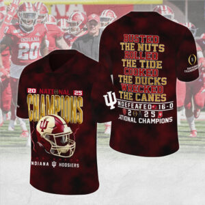 Indiana Hoosiers Football 2025 National Champions 3D Football Jersey - MAITM14520