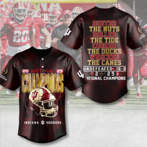 Indiana Hoosiers Football 2025 National Champions Baseball Jersey - MAITM14574
