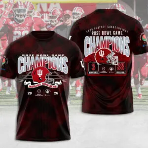 Indiana Hoosiers Football 2026 Rose Bowl Champions 3D Apparel - MAITM14311