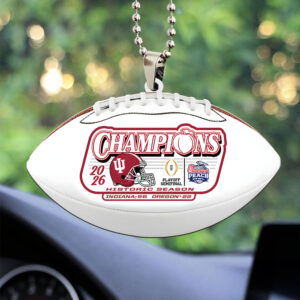 Indiana Hoosiers Football Peach Bowl Champions Custom shape 2-sided Acrylic Car Ornament - MAITM14401