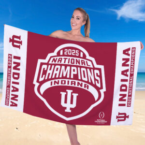 Indiana Hoosiers Football 2025 National Champions Rectangle Beach Towel - TANTN20145
