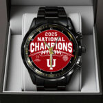 Indiana Hoosiers Football 2025 National Champions Black Stainless Steel Watch – TANTN20159