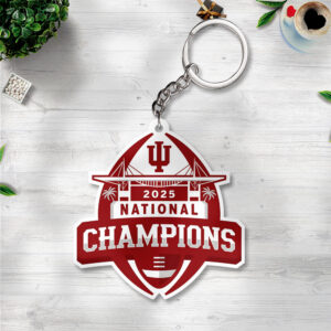 Indiana Hoosiers Football 2025 National Champions Custom Shape 2-sided Keychain - TANTN20472