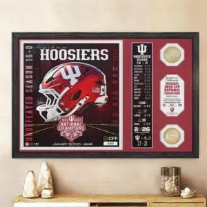 Indiana Hoosiers Football 2025 National Champions Rectangle Canvas With Inner Frame - HOATT15799