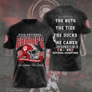 Indiana Hoosiers Football 2025 National Champions 3D Apparel - TANTN20576