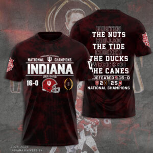 Indiana Hoosiers Football 2025 National Champions 3D Apparel - TANTN20583