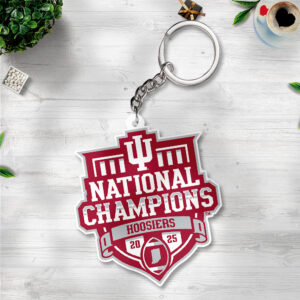 Indiana Hoosiers Football 2025 National Champions Custom Shape 2-sided Keychain - TANTN20437