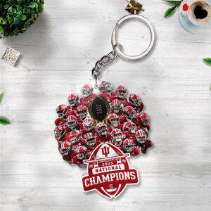 Indiana Hoosiers Football 2025 National Champions Custom Shape 2-sided Keychain - TANTN20475