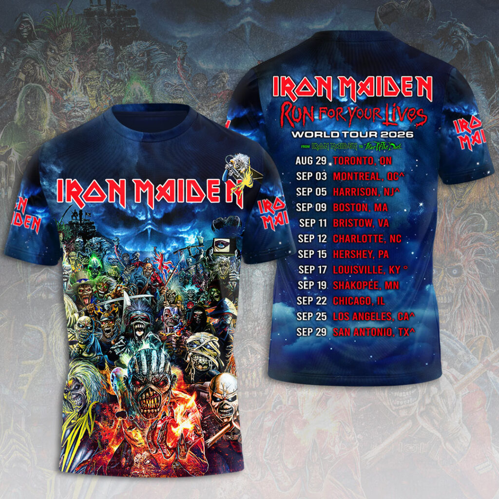 Iron Maiden 2026 World Tour 3D Apparel HOATT15495 Gifnestbuys