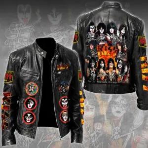 KISS Motorcycle Leather Jacket - TMTHU3280