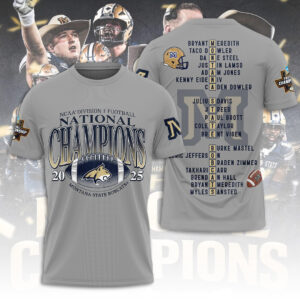 Montana State Bobcats Football 2025 National Champions 3D Apparel - MAITM14376