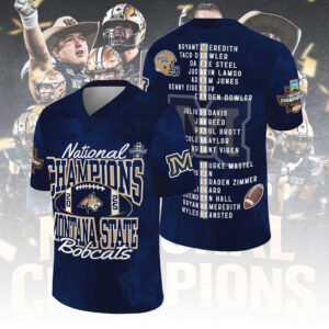 Montana State Bobcats Football 2025 National Champions 3D Football Jersey - MAITM14538