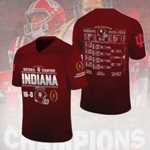 Indiana Hoosiers Football 2025 National Champions 3D Football Jersey - MAITM14587