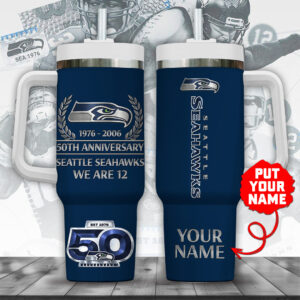 Personalized Seattle Seahawks 50th Anniversary 40oz Stanley Tumbler - MAITM14471