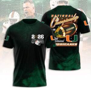 Miami Hurricanes Football 2026 National Championship 3D Apparel - HOATT15727