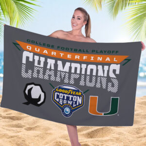 Miami Hurricanes Football Cotton Bowl Champions Rectangle Beach Towel - MAITM14300