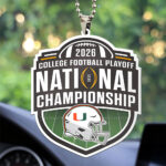 Miami Hurricanes Football Custom shape 2-sided Acrylic Car Ornament – MAITM14398