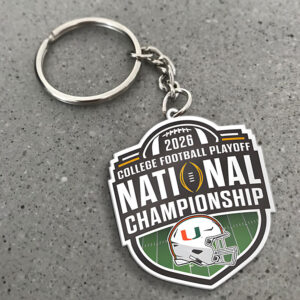Miami Hurricanes Football Custom Shape 2-sided Keychain - MAITM14399