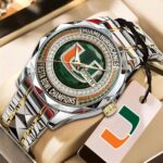 Miami Hurricanes Football 2026 Fiesta Bowl Champions Alloy Luxury Quartz Watch – HOATT15612