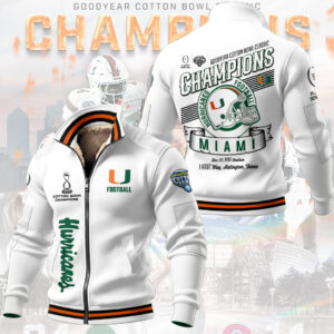 Miami Hurricanes Football Cotton Bowl Champions Thick Knit Fleece Jacket - MAITM14305