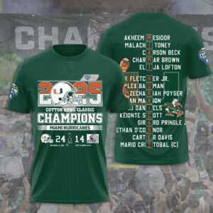 Miami Hurricanes Football 3D Apparel - TANTN19858