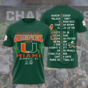 Miami Hurricanes Football 3D Apparel - TANTN20103